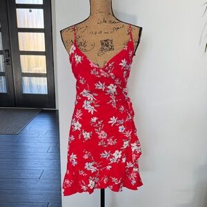 H&M Red Floral Mini Dress